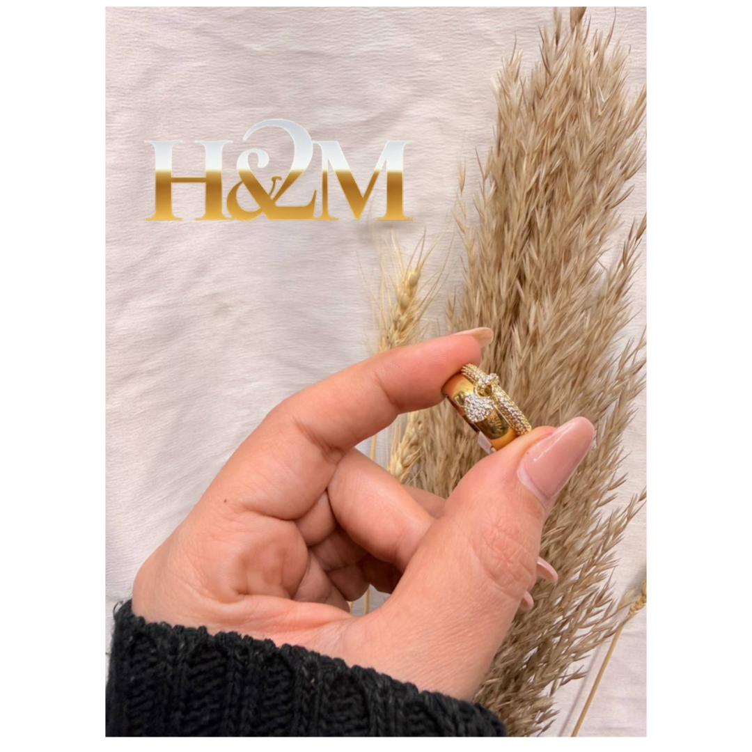 خاتم سواريه ذهبي بلايد ودبله